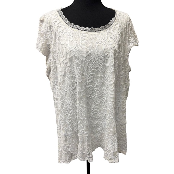 torrid Tops - Torrid Size 3 White Lace Blouse Plus Size Boho Romantic Top
